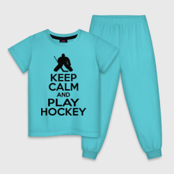 Детская пижама хлопок Keep calm and play hockey
