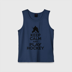 Детская майка хлопок Keep calm and play hockey