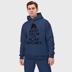 Мужской костюм oversize хлопок Keep calm and play hockey - фото 2