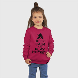 Детский свитшот хлопок Keep calm and play hockey - фото 2