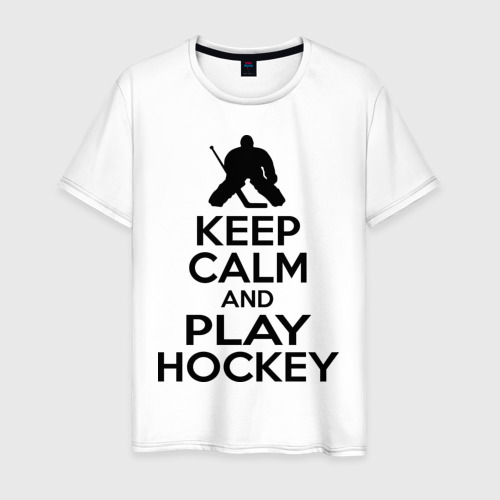 Мужская футболка хлопок Keep calm and play hockey