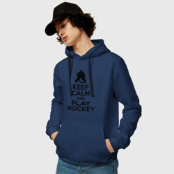 Мужская толстовка хлопок Keep calm and play hockey - фото 2