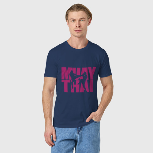 Мужская футболка хлопок Muay thai, цвет темно-синий - фото 3