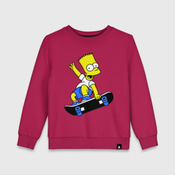Детский свитшот хлопок Барт на скейте