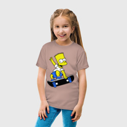 Детская футболка хлопок Барт на скейте - фото 2