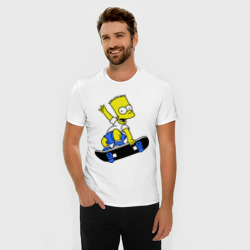 Мужская футболка хлопок Slim Барт на скейте - фото 2