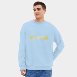 Мужской свитшот oversize без начеса хлопок Золотой муж. золото - фото 2