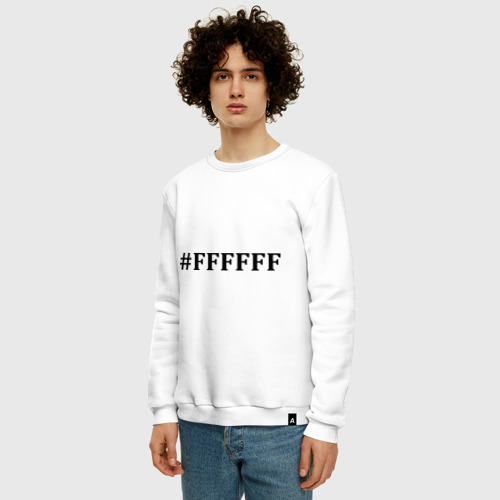 Мужской свитшот хлопок #ffffff Белый цвет, цвет белый - фото 3