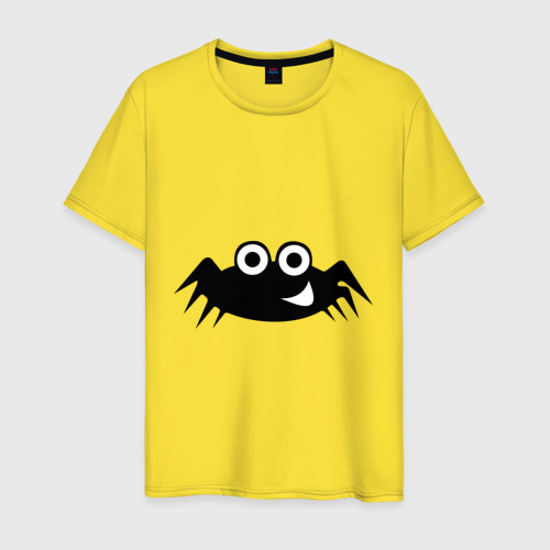 Мужская футболка хлопок Весёлый паучок, цвет желтый