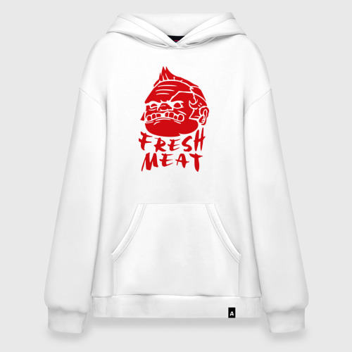 Худи SuperOversize хлопок Fresh meat Свежее мясо, цвет белый