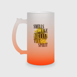 Кружка пивная матовое стекло Smells like teen spirit