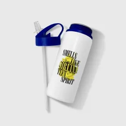 Бутылка для воды с трубочкой Smells like teen spirit - фото 2
