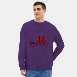 Мужской свитшот oversize без начеса хлопок Mr. Just married - фото 2