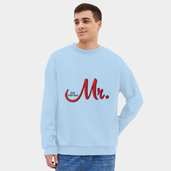 Мужской свитшот oversize без начеса хлопок Mr. Just married - фото 2