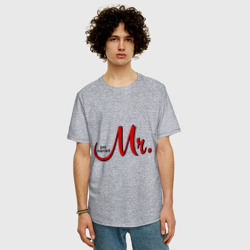 Мужская футболка хлопок Oversize Mr. Just married - фото 2