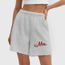 Женские шорты oversize футер хлопок Mrs. Just married - фото 2