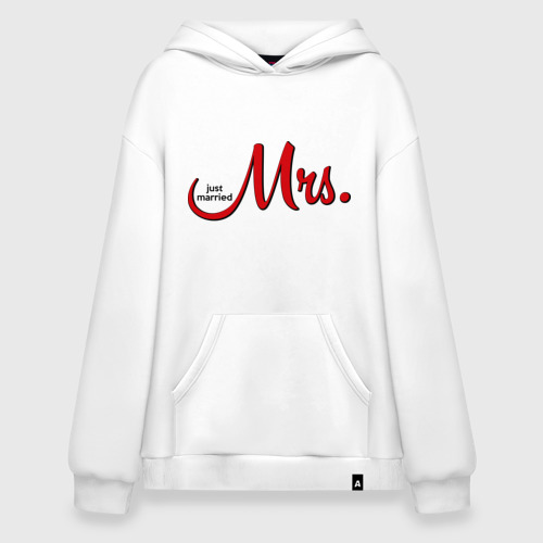 Худи SuperOversize хлопок Mrs. Just married, цвет белый