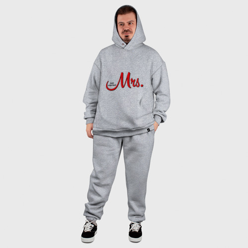 Мужской костюм oversize хлопок Mrs. Just married, цвет меланж - фото 8