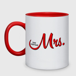 Кружка двухцветная Mrs. Just married