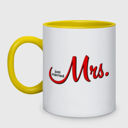 Кружка двухцветная Mrs. Just married