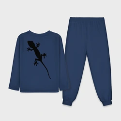 Детская пижама с лонгсливом хлопок Ящерица на спине