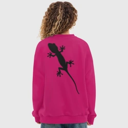 Женский свитшот oversize без начеса хлопок Ящерица на спине - фото 2