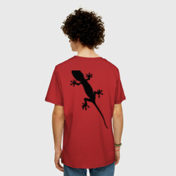 Мужская футболка хлопок Oversize Ящерица на спине - фото 2
