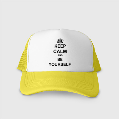 Кепка тракер с сеткой Keep calm and be yourself, цвет желтый