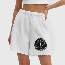 Женские шорты oversize футер хлопок Он - мозг - фото 2