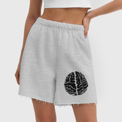 Женские шорты oversize футер хлопок Он - мозг - фото 2