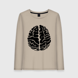 Женский лонгслив хлопок Он - мозг