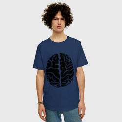 Мужская футболка хлопок Oversize Он - мозг - фото 2