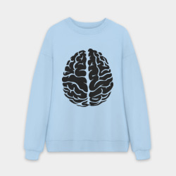 Мужской свитшот oversize без начеса хлопок Он - мозг