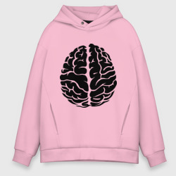 Мужское худи Oversize хлопок Он - мозг