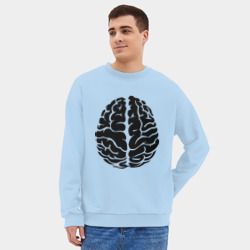 Мужской свитшот oversize без начеса хлопок Он - мозг - фото 2