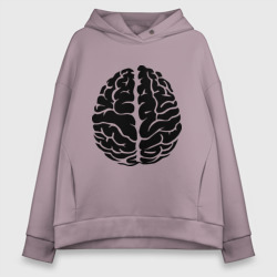 Женское худи Oversize хлопок Он - мозг