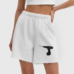 Женские шорты oversize футер хлопок Она - перфоратор - фото 2