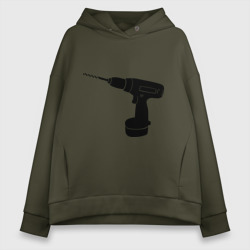 Женское худи Oversize хлопок Она - перфоратор