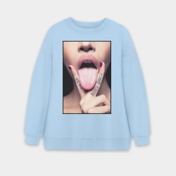 Женский свитшот oversize без начеса хлопок Язычок