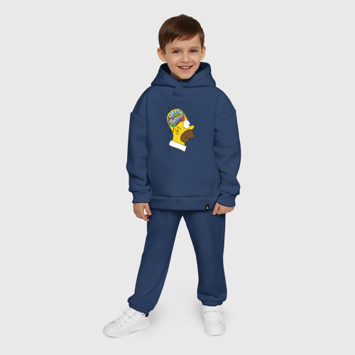 Детский костюм хлопок Oversize Мозг Гомера, цвет темно-синий - фото 9