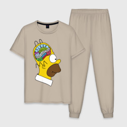 Мужская пижама хлопок Мозг Гомера