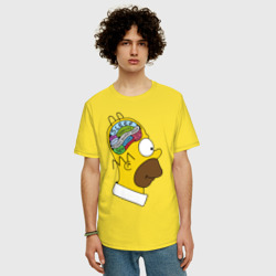 Мужская футболка хлопок Oversize Мозг Гомера - фото 2