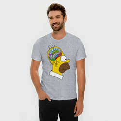Мужская футболка хлопок Slim Мозг Гомера - фото 2
