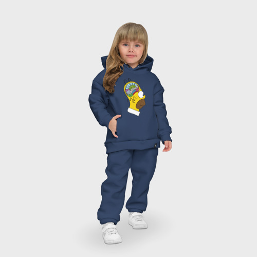 Детский костюм хлопок Oversize Мозг Гомера, цвет темно-синий - фото 7