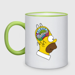 Кружка двухцветная Мозг Гомера