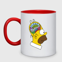 Кружка двухцветная Мозг Гомера