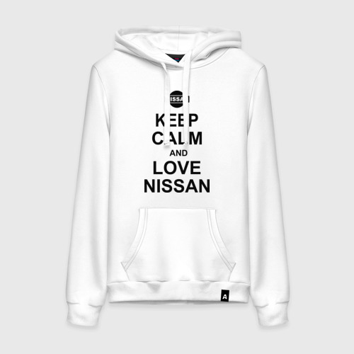 Женская толстовка хлопок Keep calm and love nissan, цвет белый