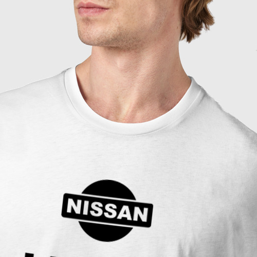 Мужская футболка хлопок Keep calm and love nissan, цвет белый - фото 6