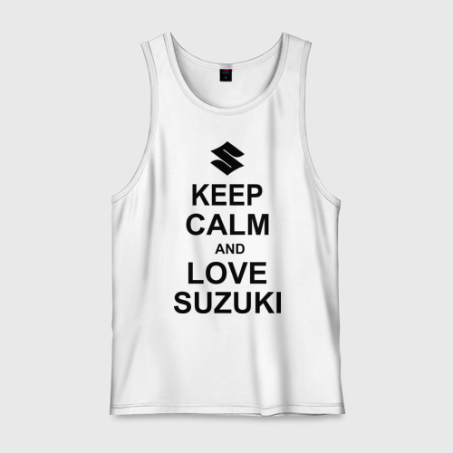 Мужская майка хлопок keep calm and love suzuki