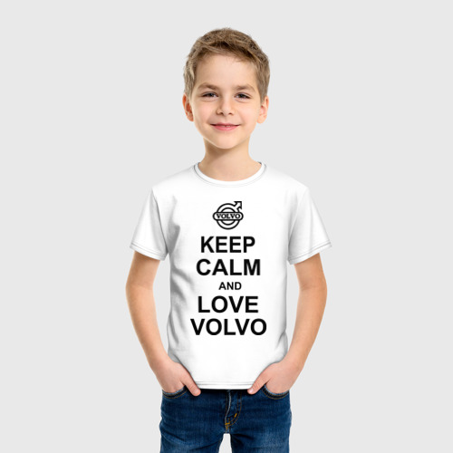 Детская футболка хлопок keep calm and love volvo, цвет белый - фото 3